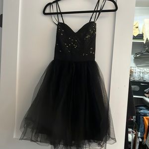 Bcbg black tulle with gold detail top NWT